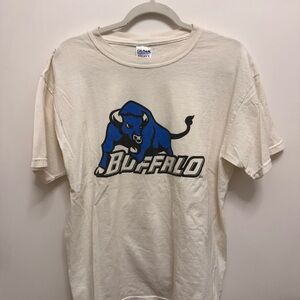 Gildan Cream T-Shirt with Blue Buffalo Graphic